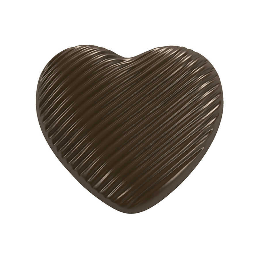 Heart With Lines Chocolate Mould No: 444