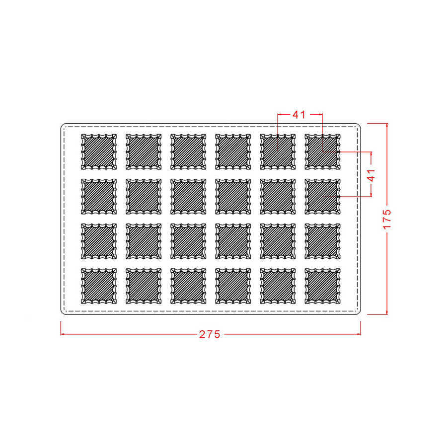 Square Praline With Design Chocolate Mould No: 186