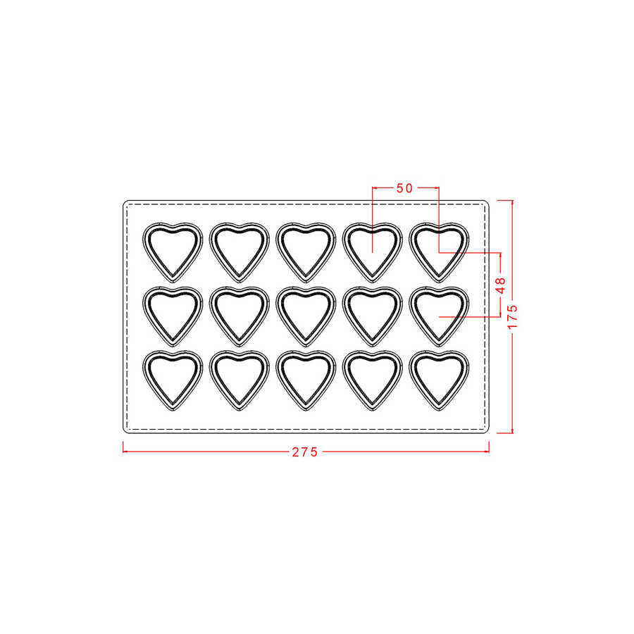 Heart With Boarder Chocolate Mould No: 523