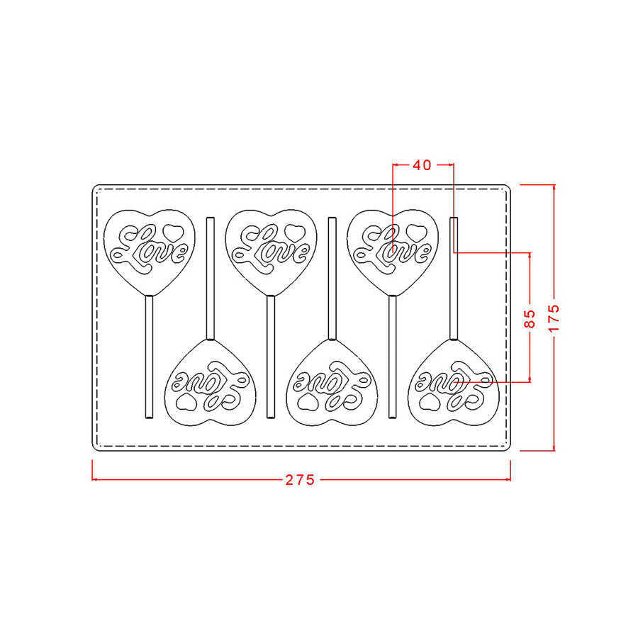 Heart Lollypop Chocolate Mould No: 691