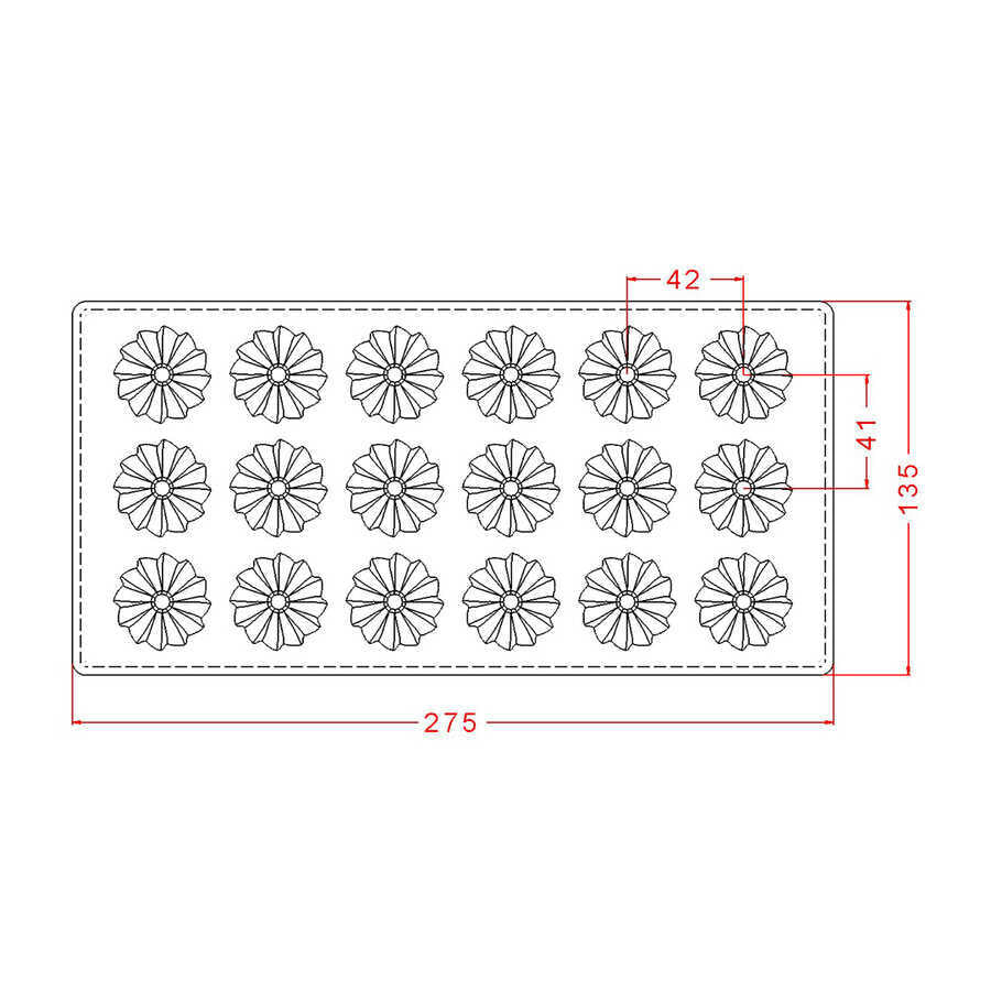 Rounded Flower Praline Chocolate Mould No: 147