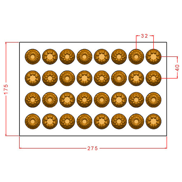 Assorted Cake Praline Chocolate Mould No: 929