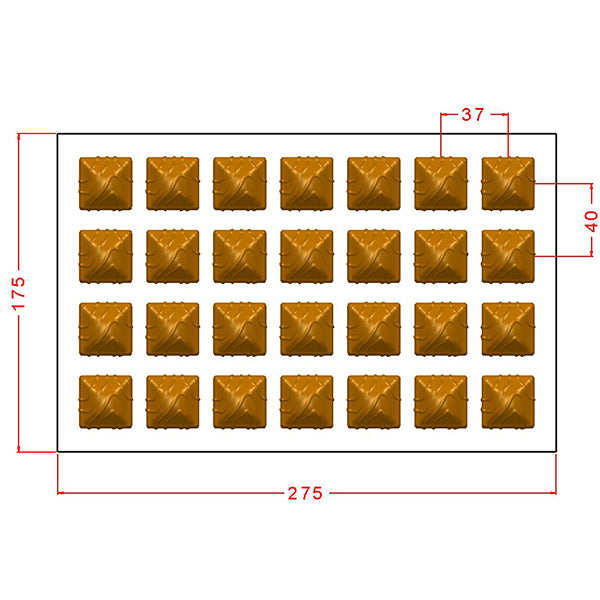 Striped Dome Square Chocolate Mould No: 959