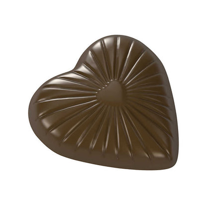 Heart With Lines Chocolate Mould No: 561