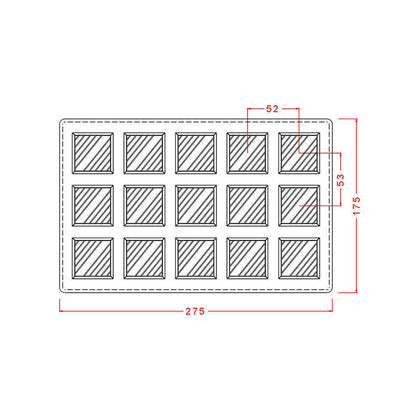 Square With Stripes Chocolate Mould No: 452
