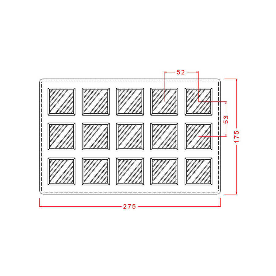 Square With Stripes Chocolate Mould No: 452