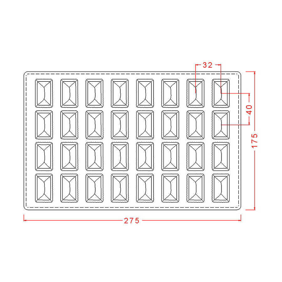 Rectangular Praline Chocolate  Mould No: 33