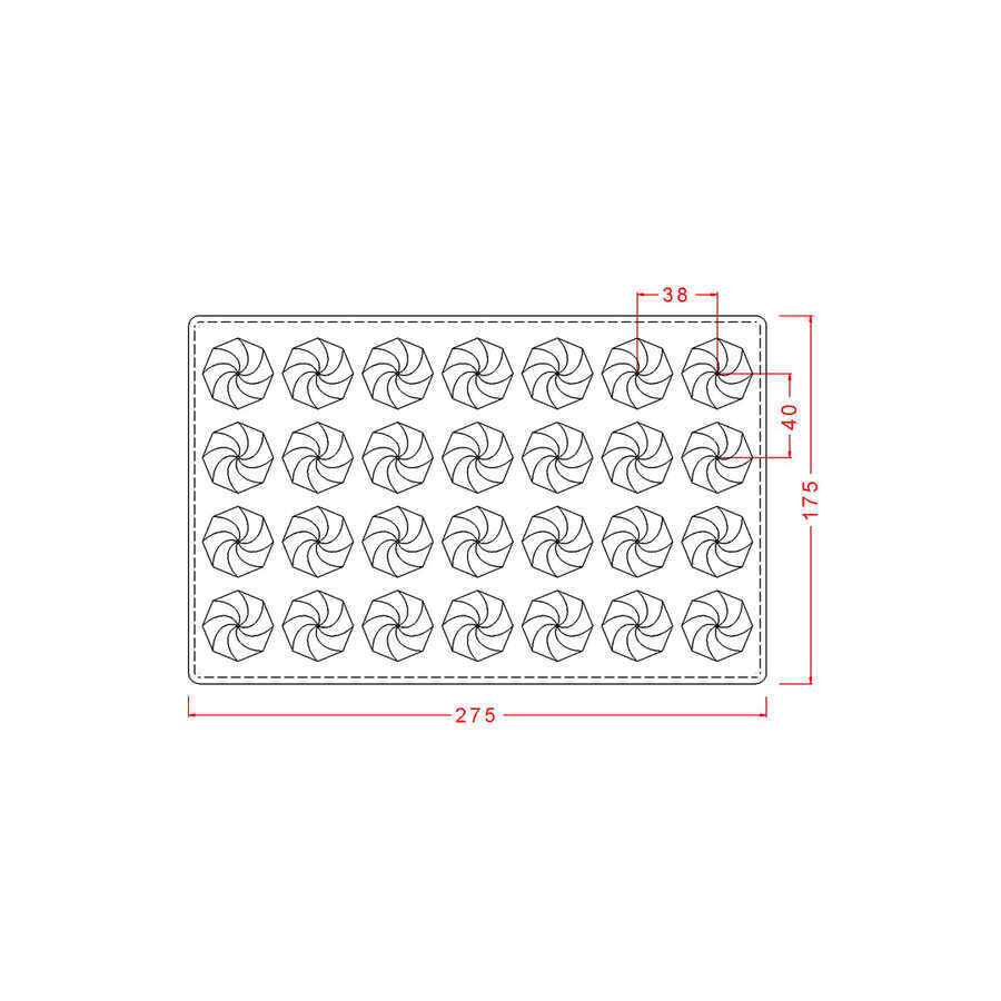 Swirl Geometric Cone Praline Chocolate Mould No: 480