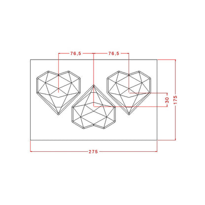 Big Diamond Heart Chocolate Mould No: 852