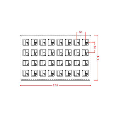 Multi-Level Square Praline Chocolate Mould No: 726