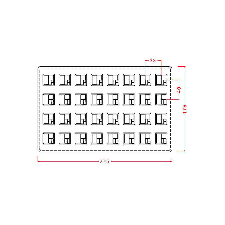 Multi-Level Square Praline Chocolate Mould No: 726