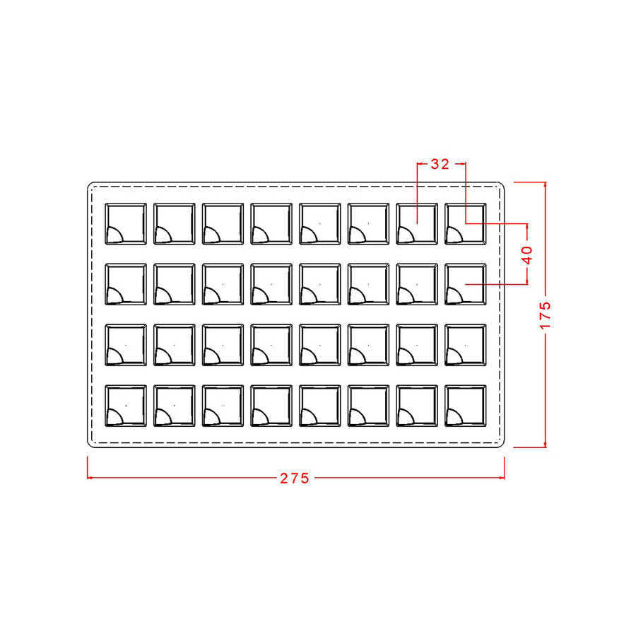 Square Pralines Chocolate Mould No: 620