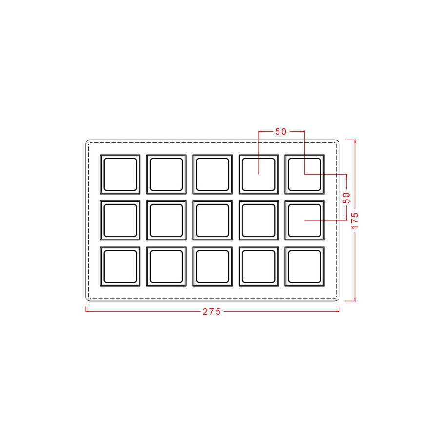 Square With Boarder Chocolate Mould No: 518