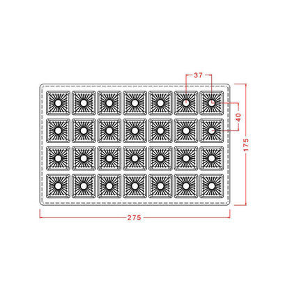 Square With Sun Imprint Chocolate Mould No: 365