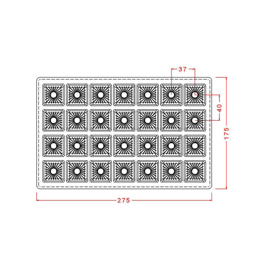 Square With Sun Imprint Chocolate Mould No: 365