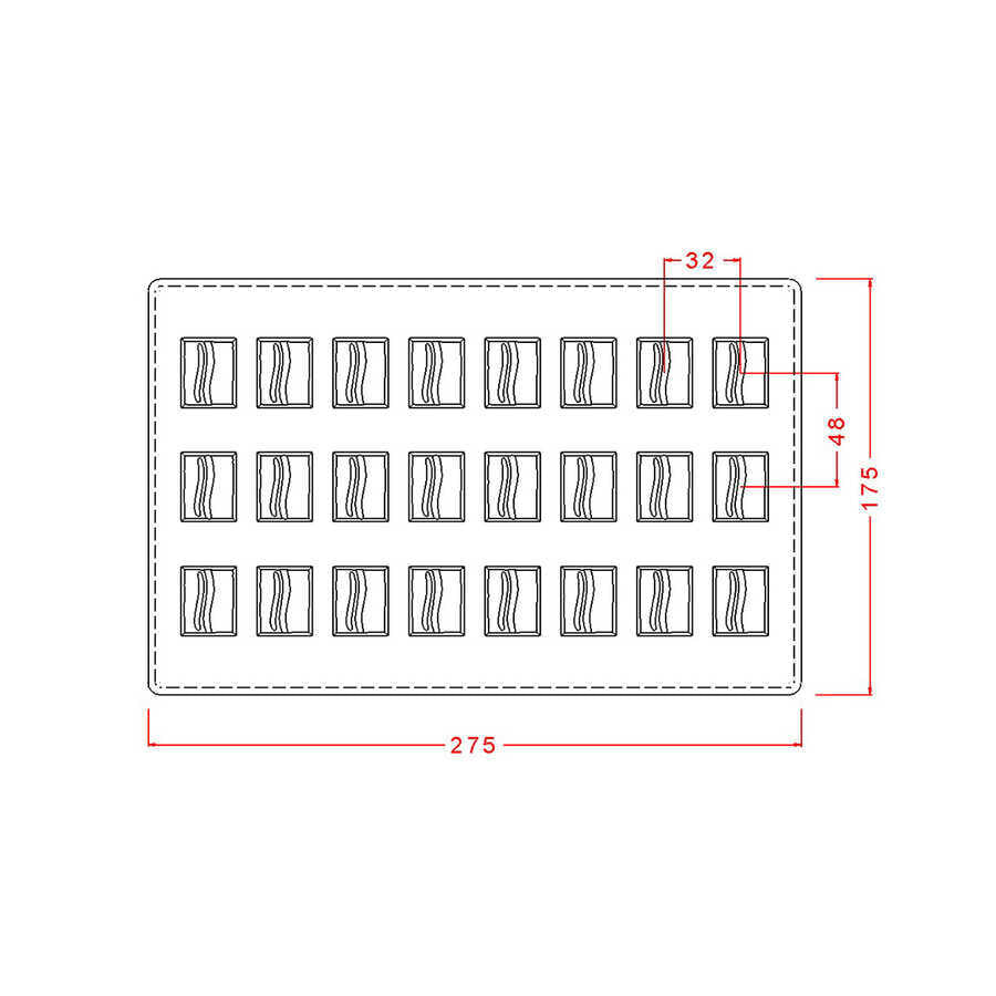 Rectangular Praline Chocolate Mould No: 201