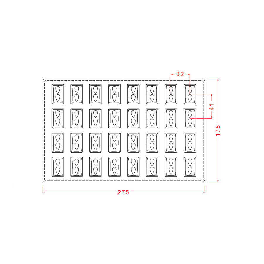 Rectangular Pralin Chocolate Mould No: 273