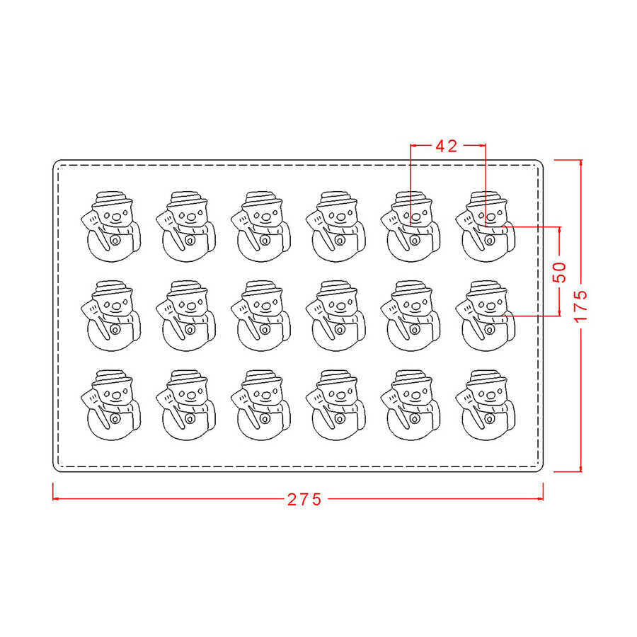 Snowman Praline Chocolate Mould No: 60