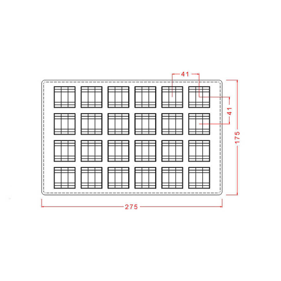 Square With Lines Chocolate Mould No: 209