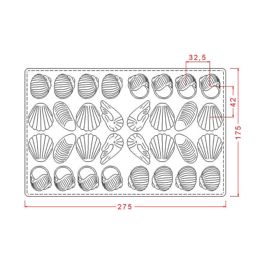 Assorted Sea Fruits Chocolate Mould No:37