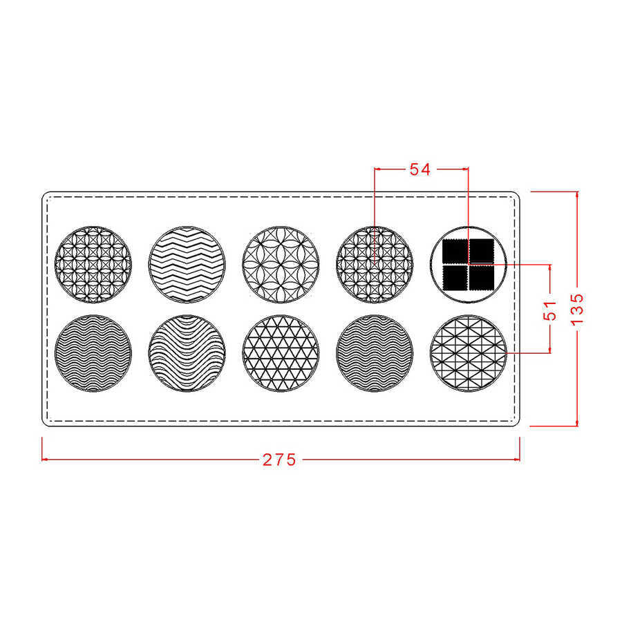 Assorted Texture Disc Chocolate Mould No: 103