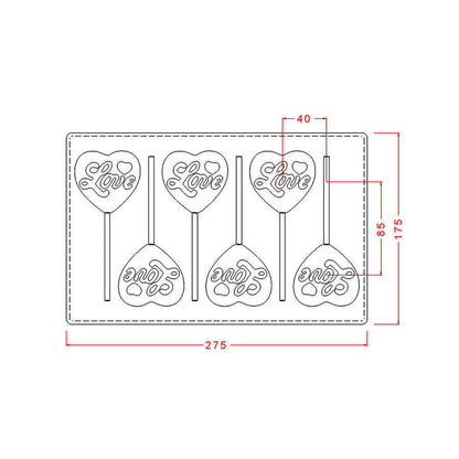 Heart Lollypop Chocolate Mould No: 691