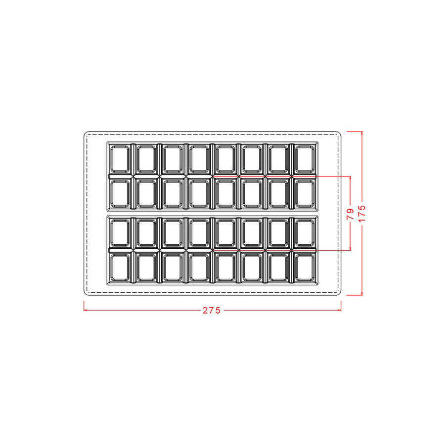 16-Piece Break Up Bar Chocolate Mould No: 577