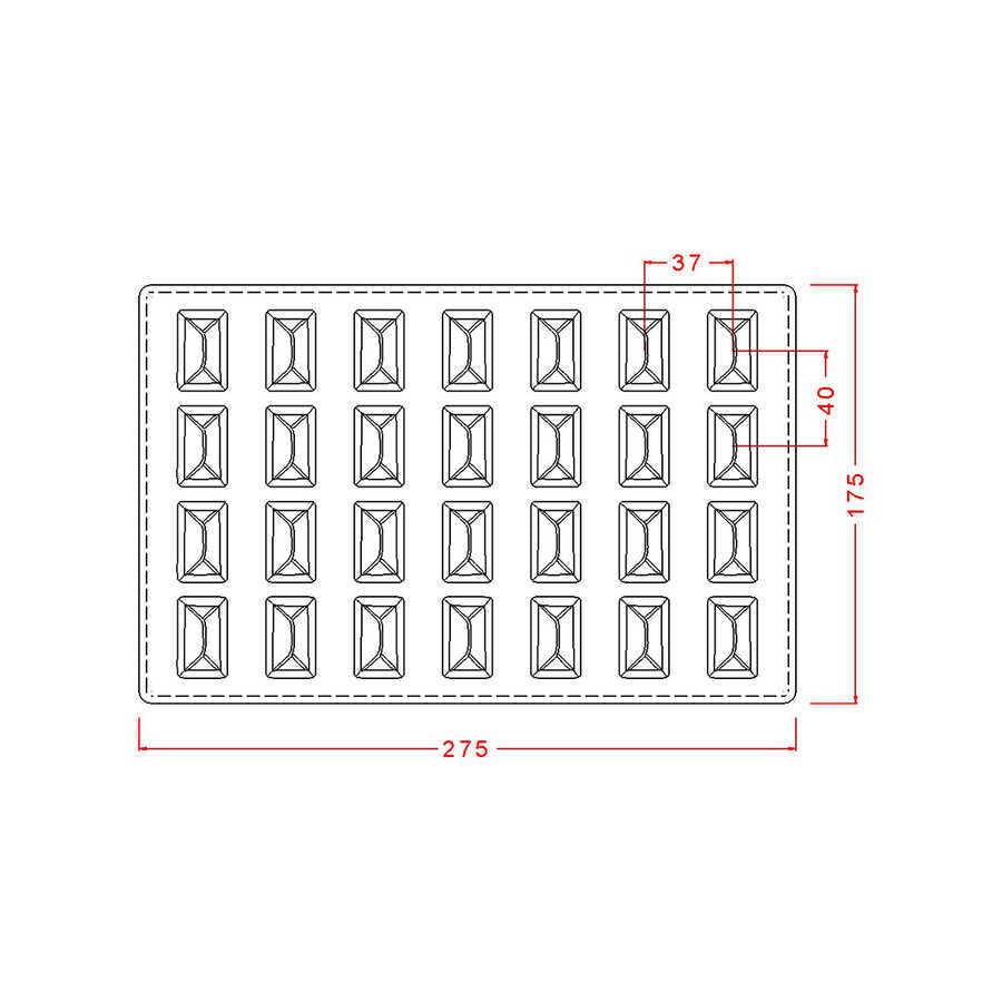 Rectangular Praline Chocolate Mould No: 324