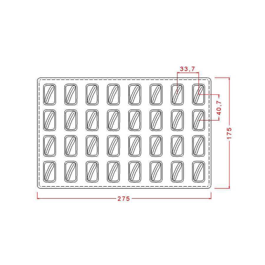 Rectangular Praline Chocolate Mould No: 214