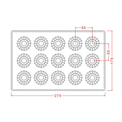 Round Floral Praline Chocolate Mould No: 56