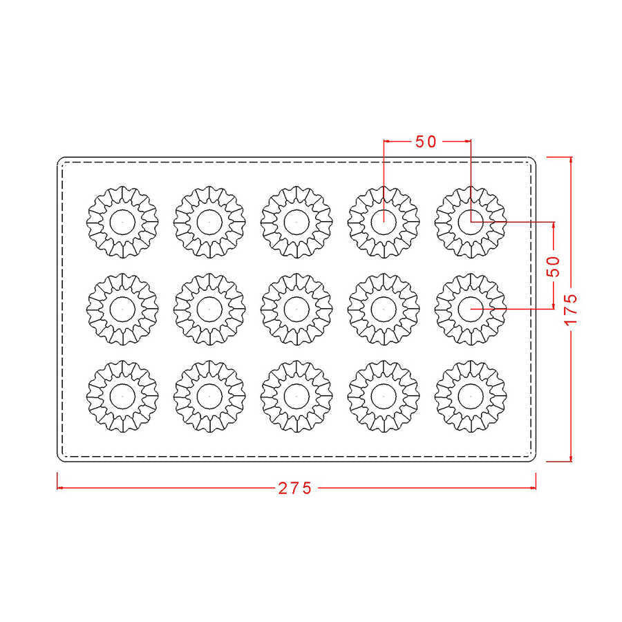 Round Floral Praline Chocolate Mould No: 56
