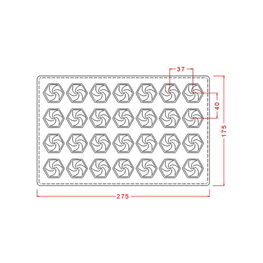 Hexagon Praline Chocolate Mould No: 379