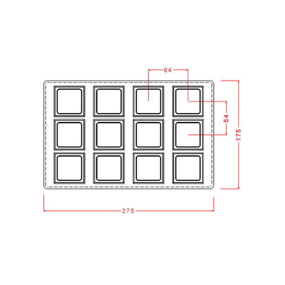 Square With Boarder Chocolate Mould No: 722