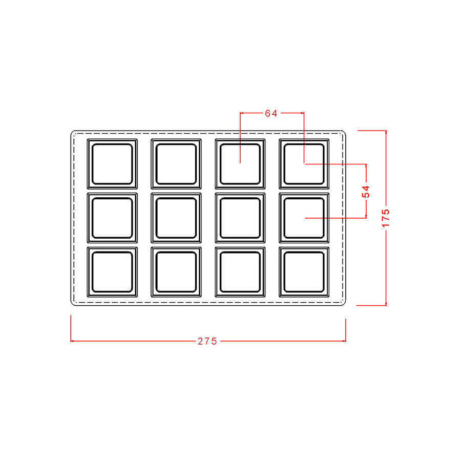 Square With Boarder Chocolate Mould No: 722