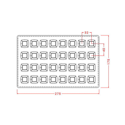 Square With Indent Praline Chocolate Mould No: 616