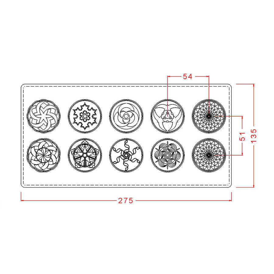 Assorted Design Disc Chocolate Mould No: 109