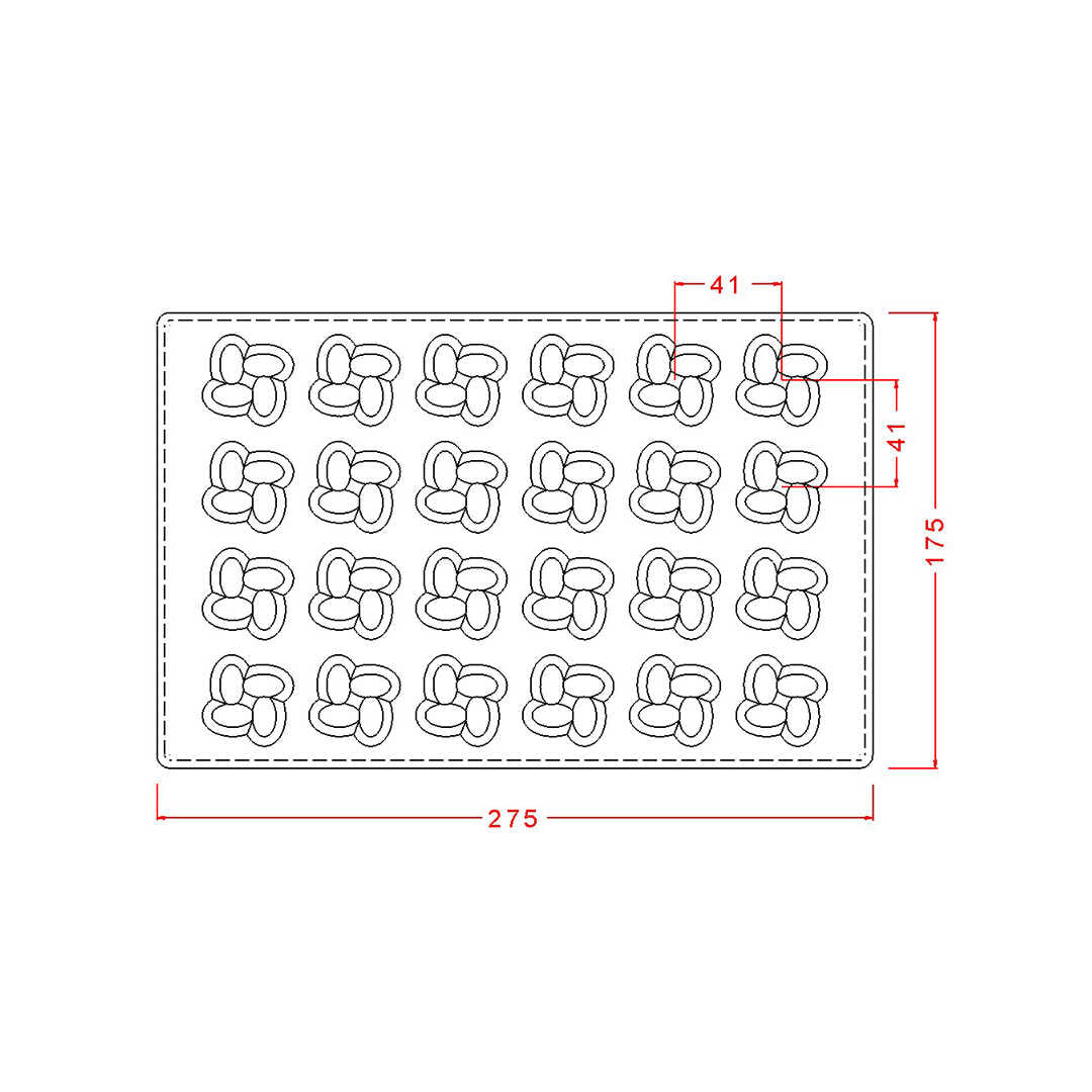 Rectangular Pralin Chocolate Mould No: 273