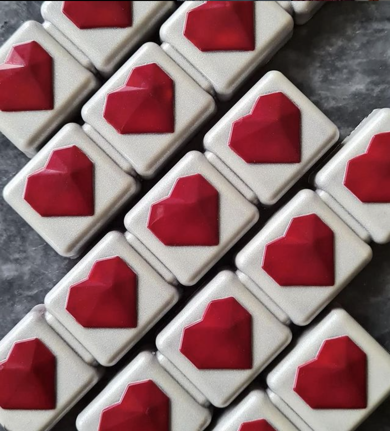 Bar With Hearts Chocolate Mould No: 816
