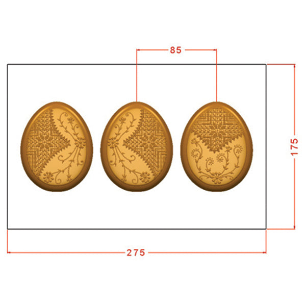Eggs With Pattern Chocolate Mould No: 857