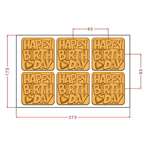 Happy Birthday Chocolate Mould Tablet No: 890