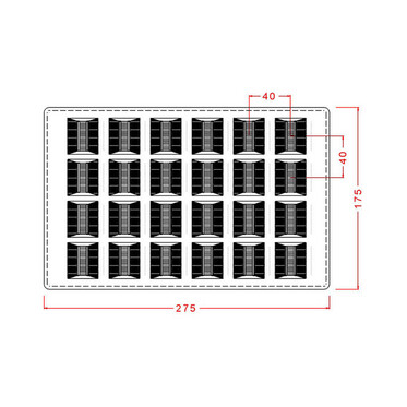 Striped Rectangular Praline Mould No: 138 - Thumbnail